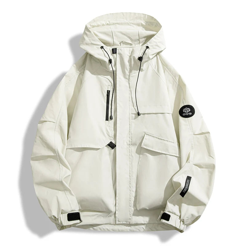 Outdoor Windproof Hooded Jacket 2025 New Sports Waterproof Jacket Casual Zipper Jacket Functional Casual Work Fashionable Coat
