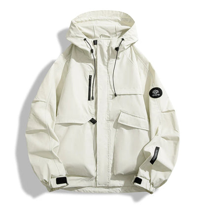 Outdoor Windproof Hooded Jacket 2025 New Sports Waterproof Jacket Casual Zipper Jacket Functional Casual Work Fashionable Coat