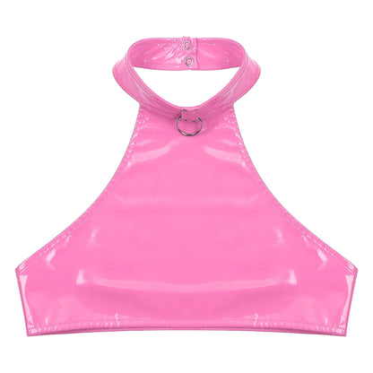 RINGSIGNAL Patent Halter Crop — O-Ring, Backless