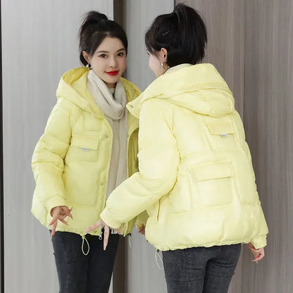 Neon Pulse Puffer Coat
