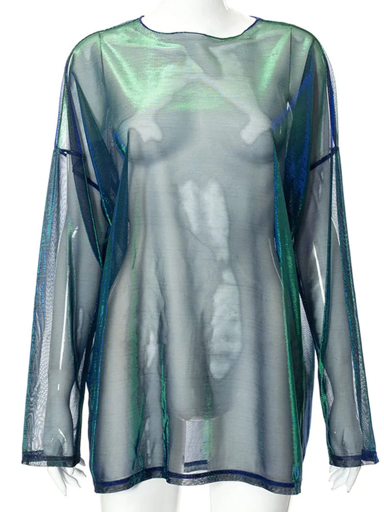 Neon Veil Cyber Top