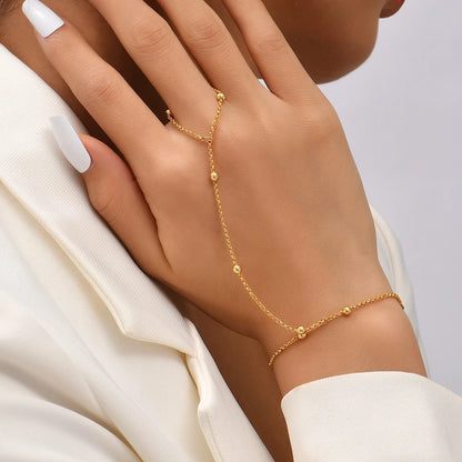 HeartLock Hand Harness – Gold Chain Ring Bracelet with Bold Elegance