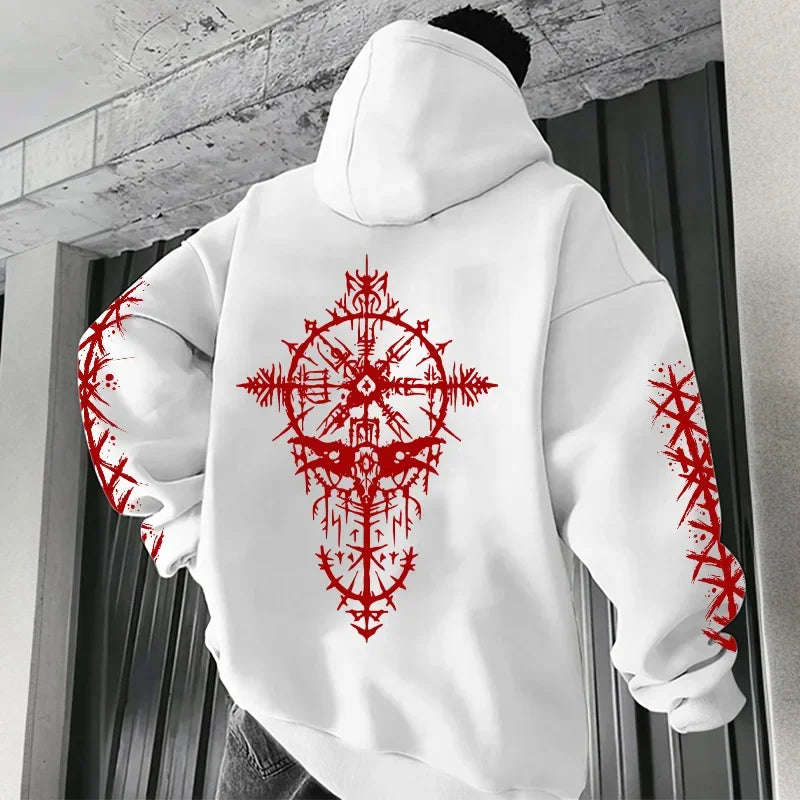 RAVENWAR//VIKING Mythos Hoodie – Nordic Cyberpunk Streetwear