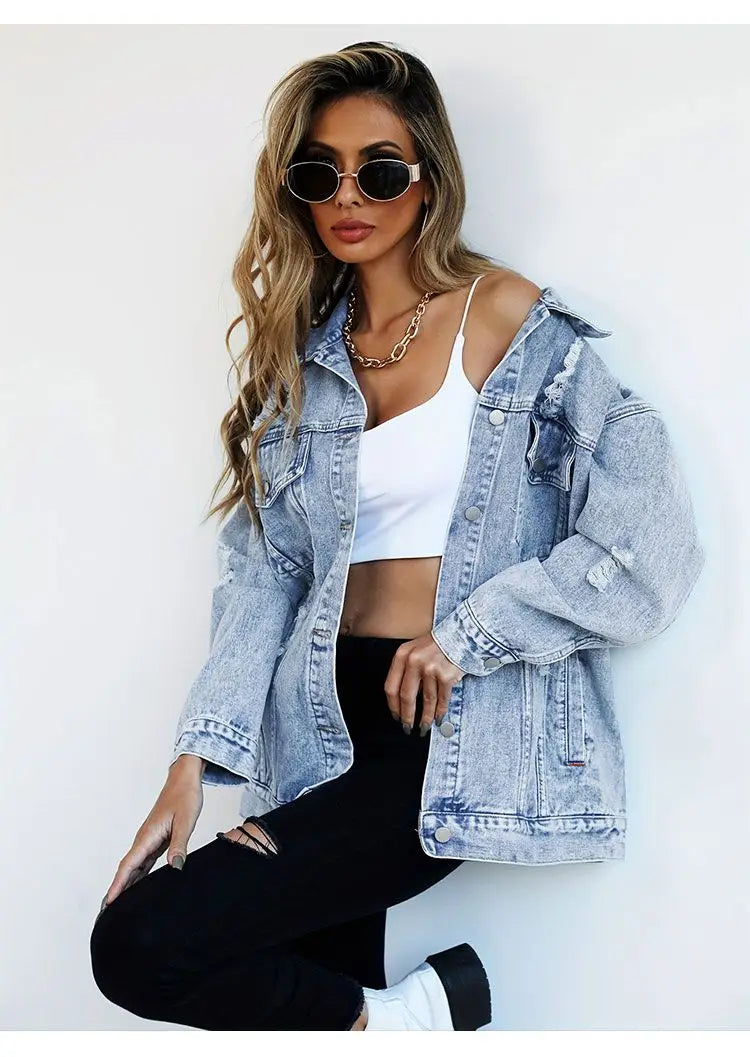 Riftline Distressed Denim Jacket