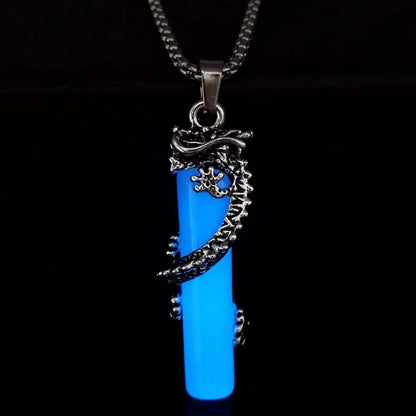 Drakon Core – Luminous Glow-in-the-Dark Pendant Necklace