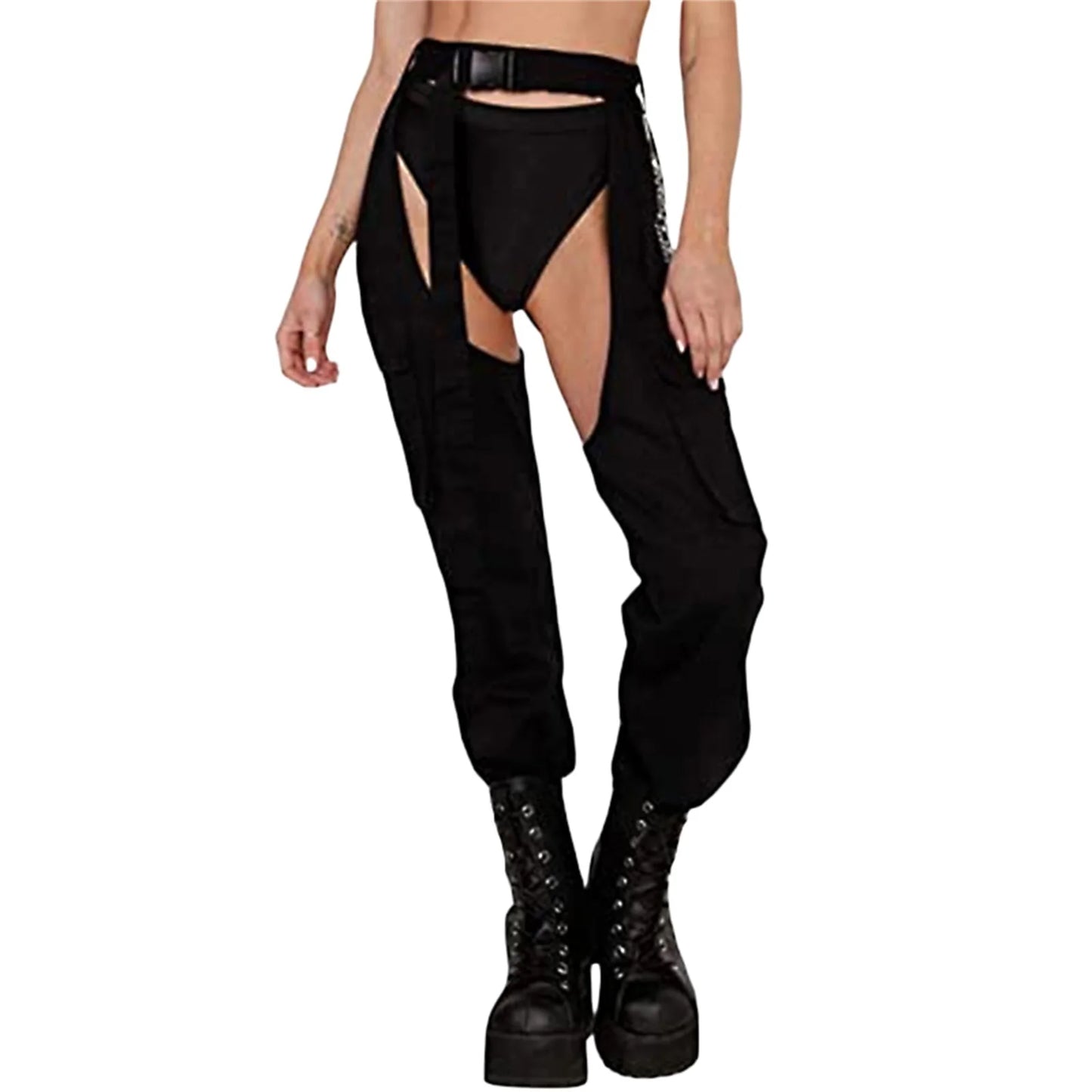 AFTERGLOW Cut-Out Chaps — Buckle, Patchwork/Solid