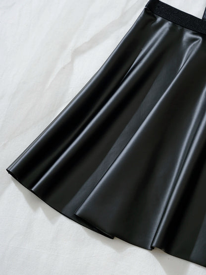 LUSTRA Vegan Leather Bra & Ruffle Skirt Set