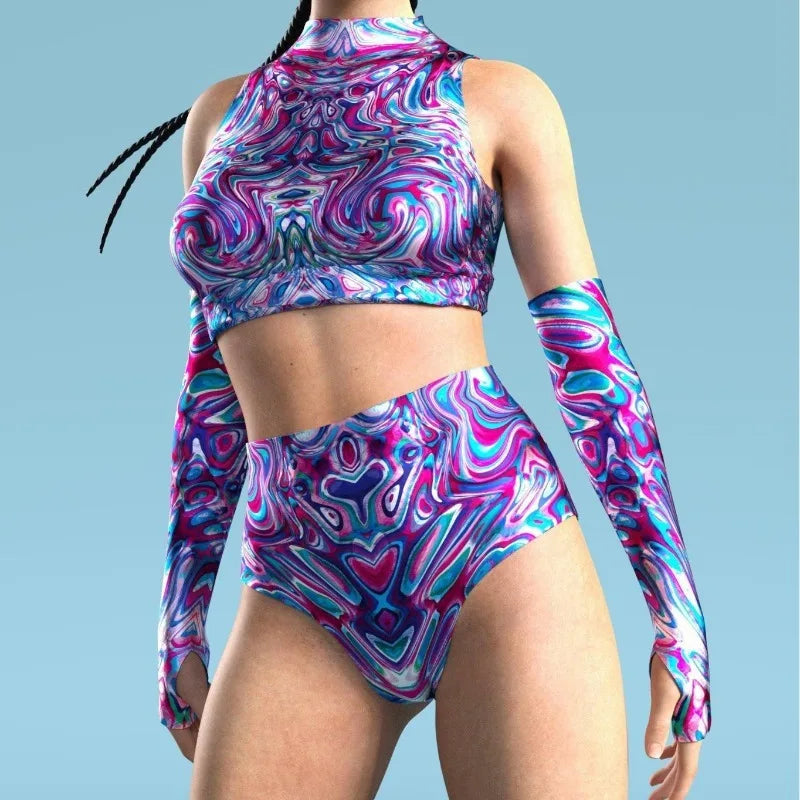 NEON SHADOWS//GOTH Jumpsuit – Cyberpunk Gothic Colorful Party Bodysuit