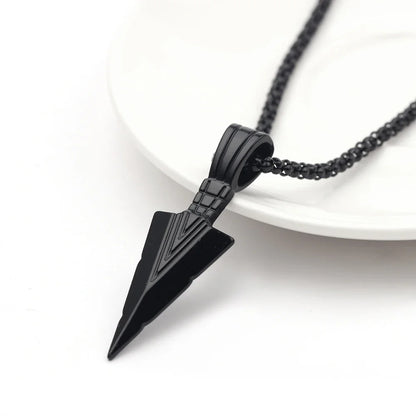 Shadow Arrow – Long Black Pendant Necklace