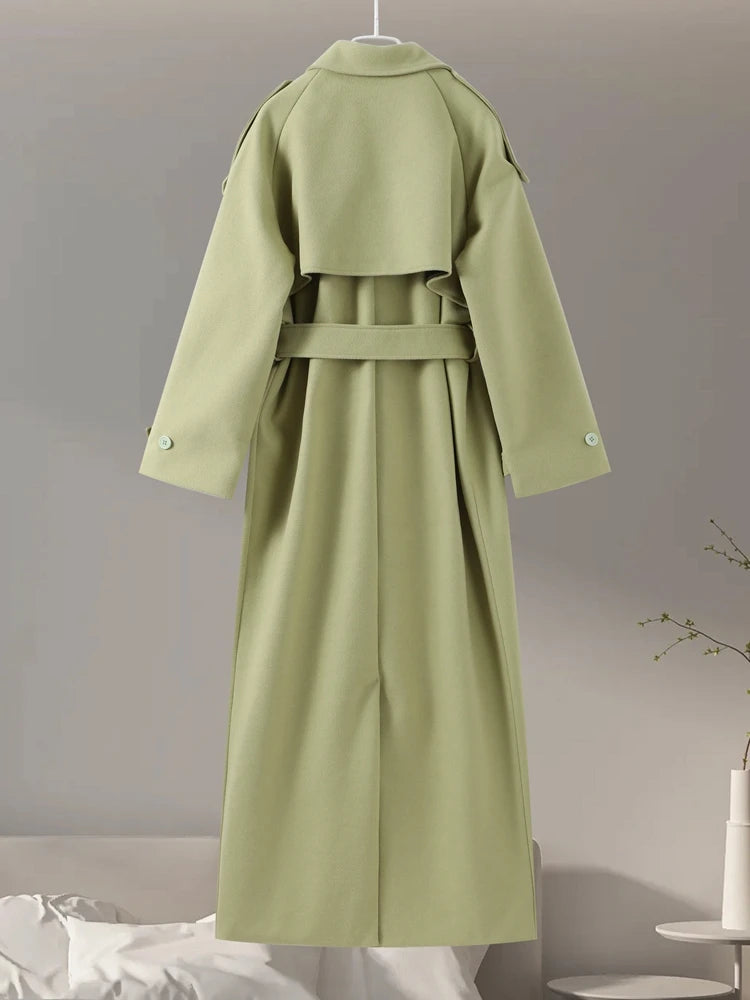 Midnight Trench Double-Breasted Coat