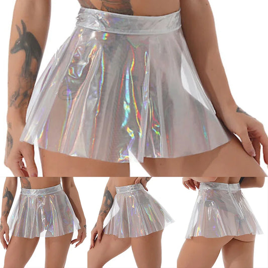 PHANTOM Pleat PVC Mini — High-Waist Sheer