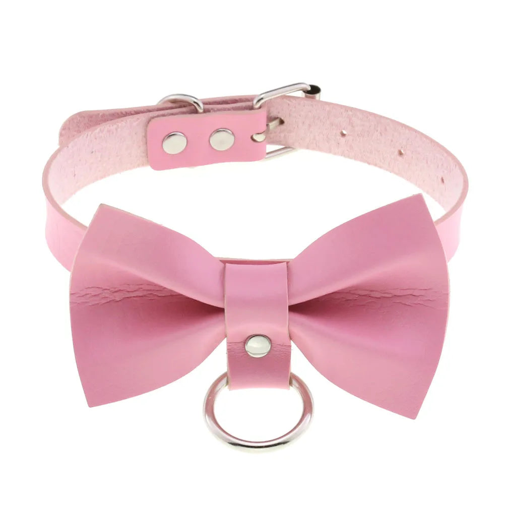 Pink Spike Rivet Choker – Gothic Punk Statement