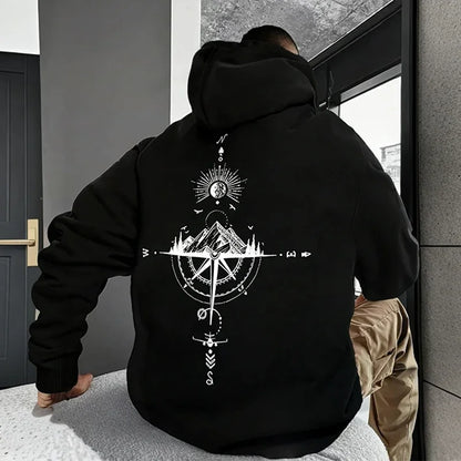 NØRTHBOUND//Compass Hoodie – Vintage Symbolic Streetwear for All Seasons