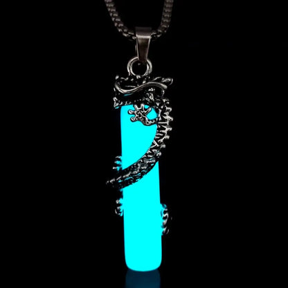 Drakon Core – Luminous Glow-in-the-Dark Pendant Necklace