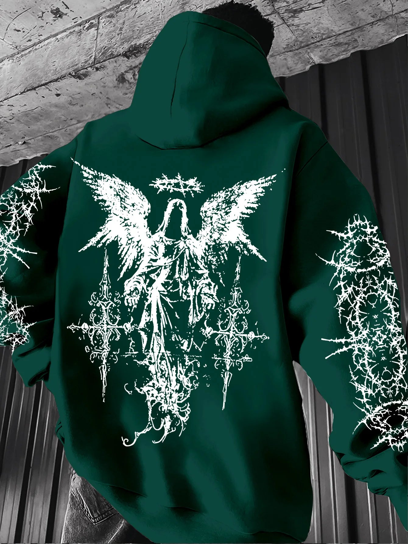 ANGEL//FALL Gothic Hoodie – Men’s Darkwear Street Layer for Autumn & Winter
