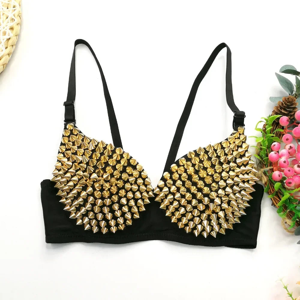 DiamondShine™ Y2K Sequin Push-Up Crop Top