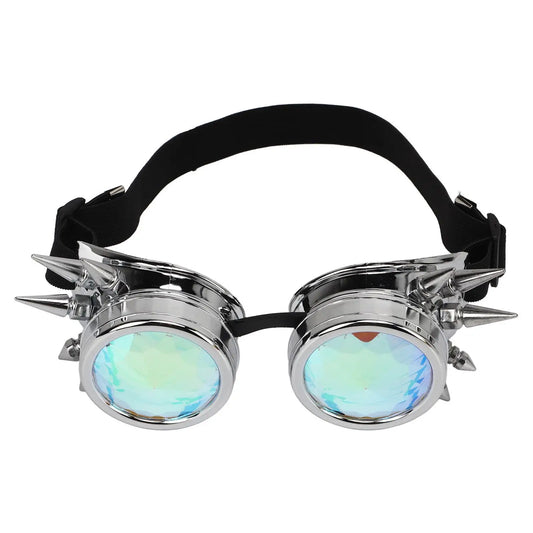 CyberKaleido Steampunk Goggles – Retro Rave Neon Glasses