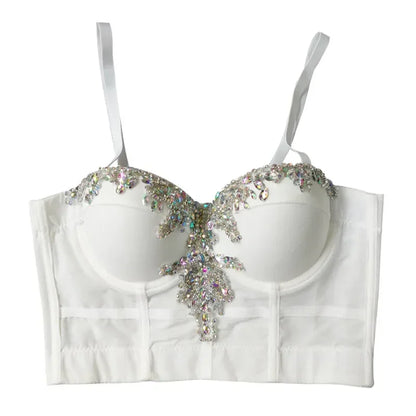 DiamondShine™ Y2K Sequin Push-Up Crop Top