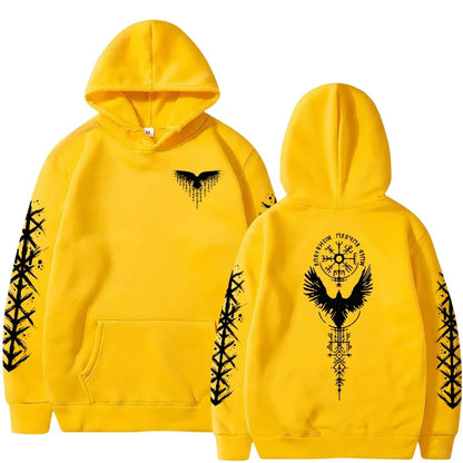 VÆRTEX//Y2K Viking Raven Hoodie – Urban Winter Streetwear