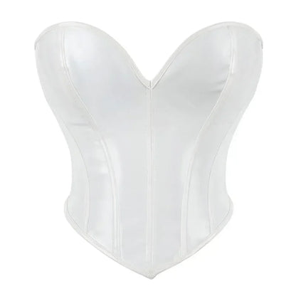 ShinyCharm™ Black PVC Leather Bustier Corset Crop Top