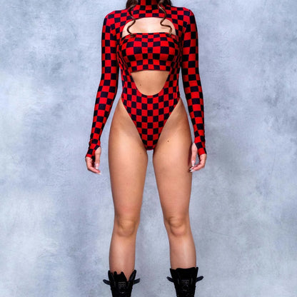 NEON SHADOWS//GOTH Jumpsuit – Cyberpunk Gothic Colorful Party Bodysuit