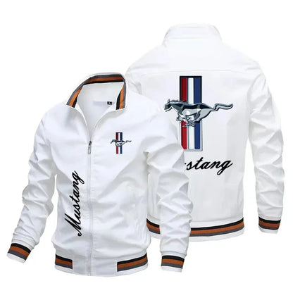 "UrbanVibe" Men’s Statement Coat – Large Logo, Detachable Hood, Loose Spring Outerwear