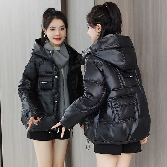 Neon Pulse Puffer Coat