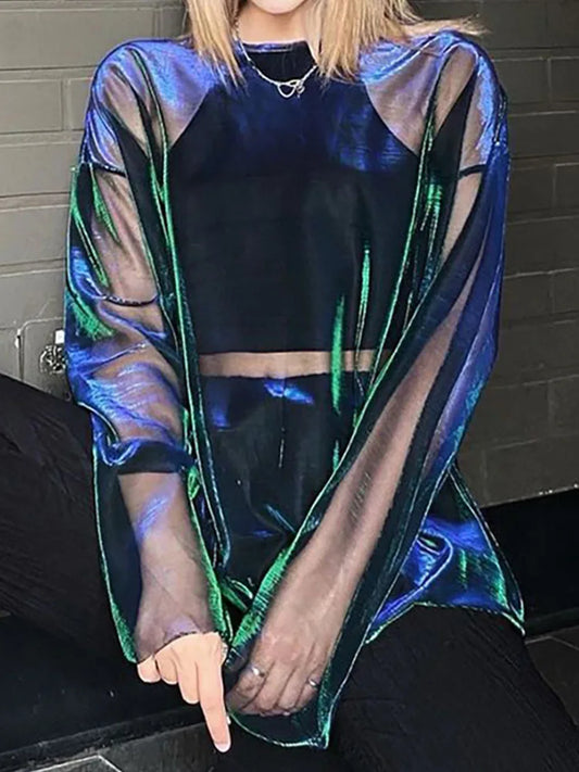 Neon Veil Cyber Top
