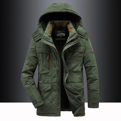 Men's tactical coat jacket knee length durable windproof autumn and winter casual daily wear trendy and versatile men's coat