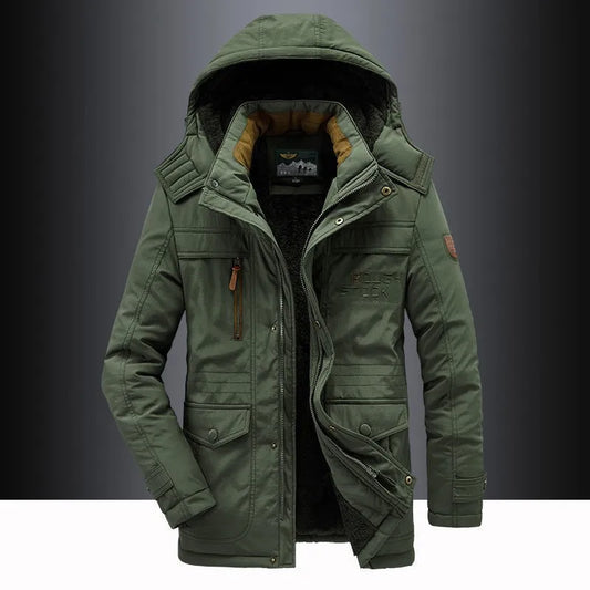 Men's tactical coat jacket knee length durable windproof autumn and winter casual daily wear trendy and versatile men's coat