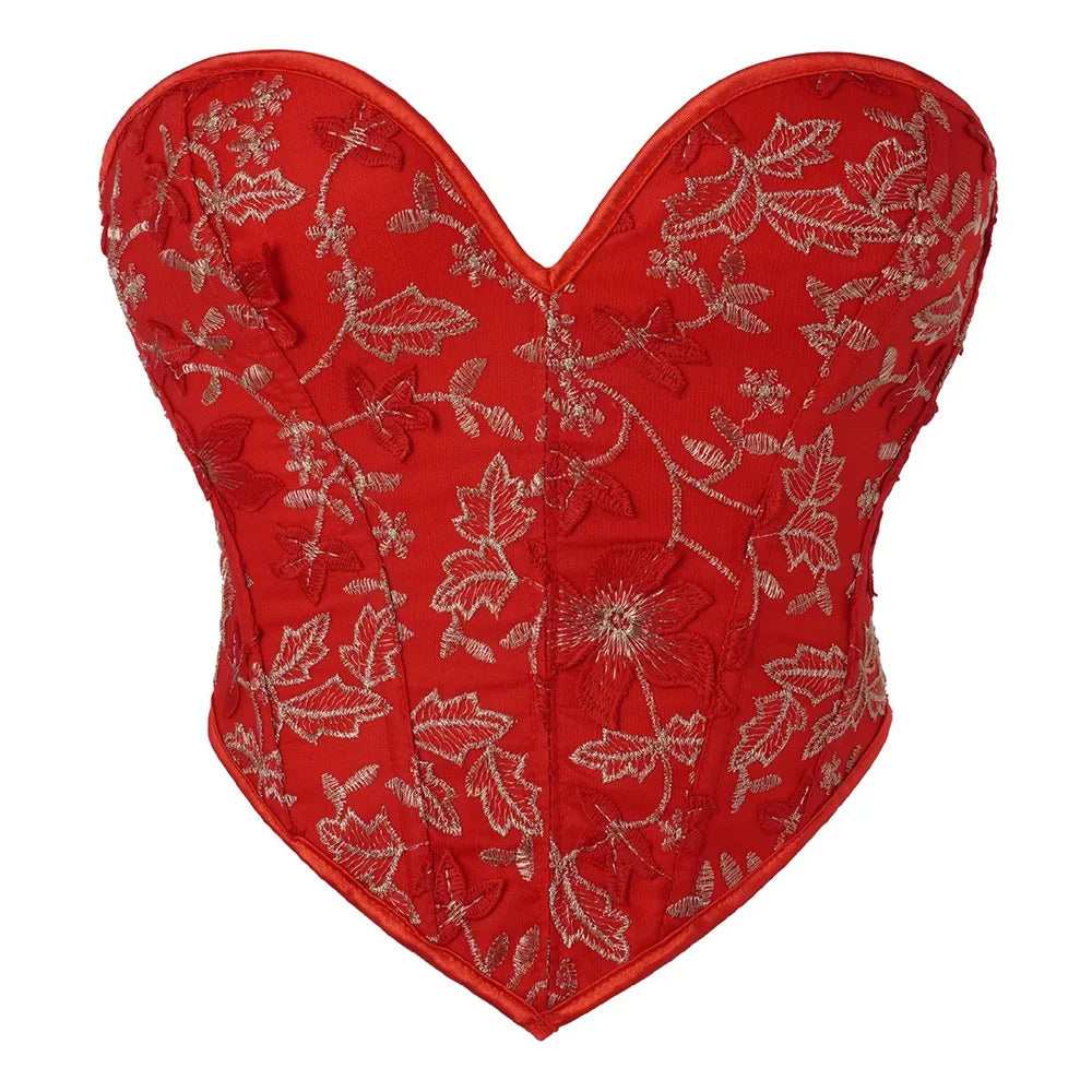 EleganceLace™ Overbust Corset Crop Top with Push-Up Design