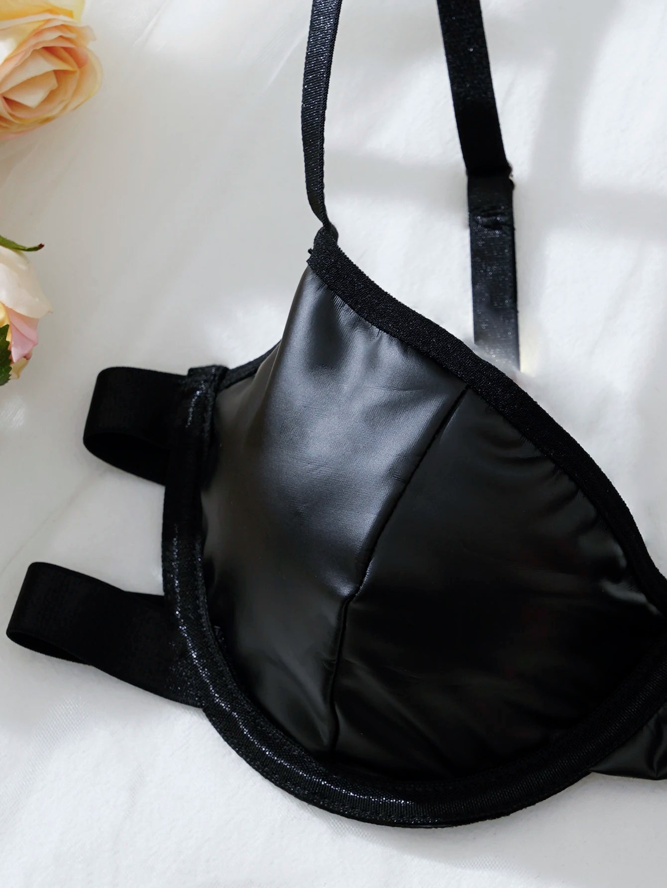 LUSTRA Vegan Leather Bra & Ruffle Skirt Set