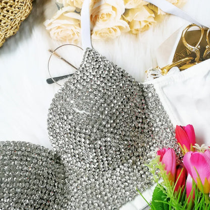 DiamondShine™ Y2K Sequin Push-Up Crop Top