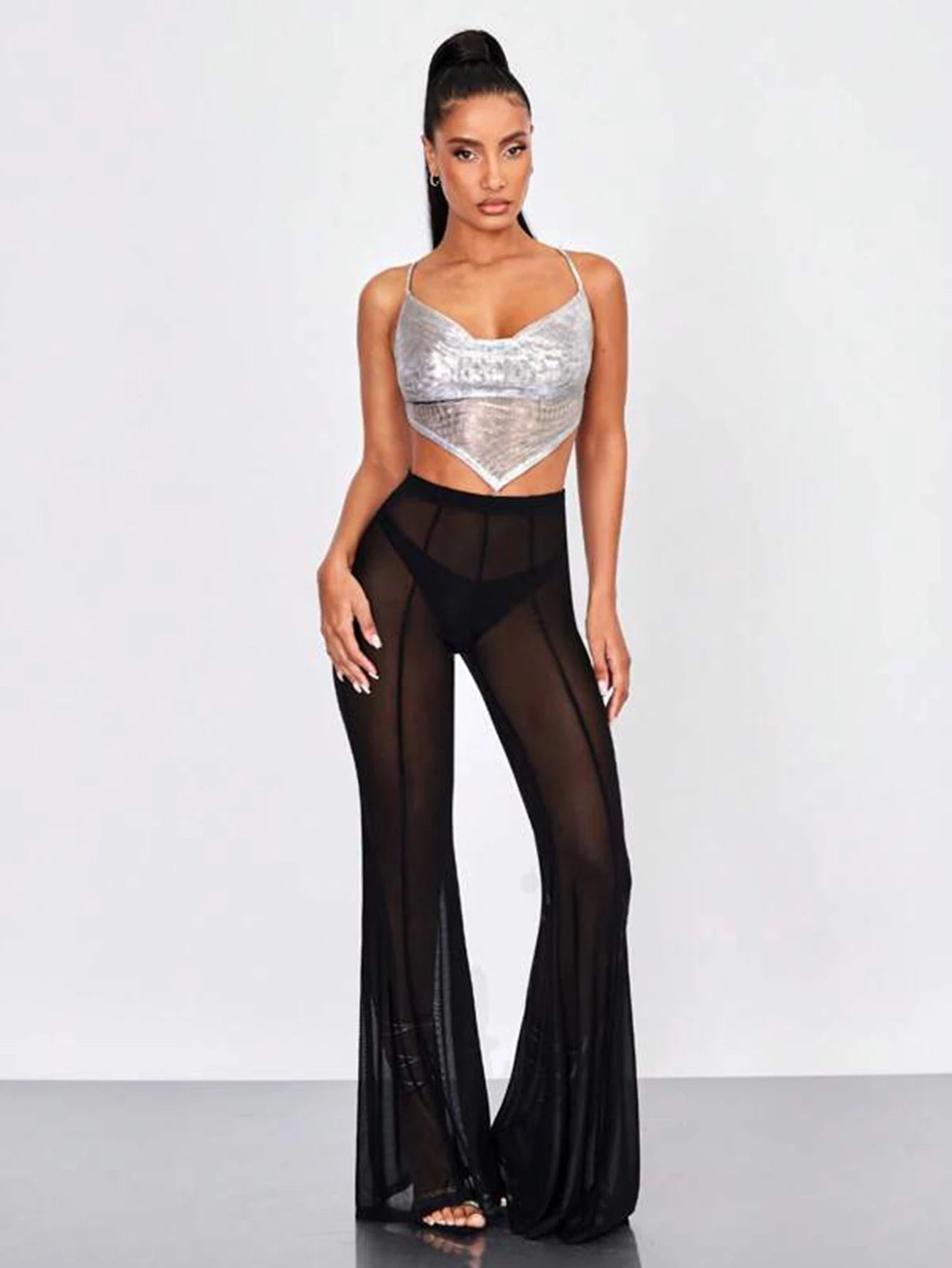Nebula Mesh Flare Pants