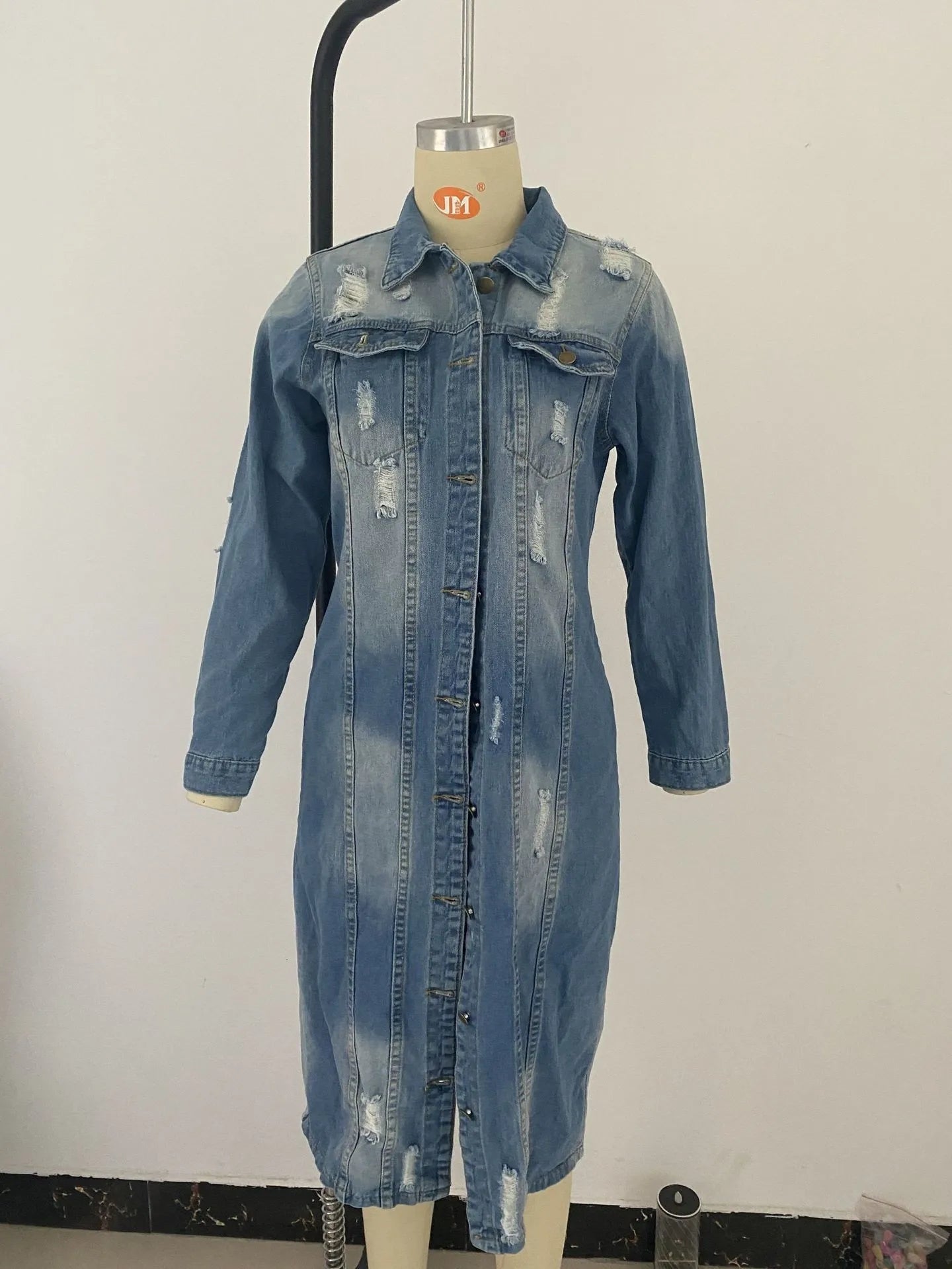 Edgecut Longline Denim Coat