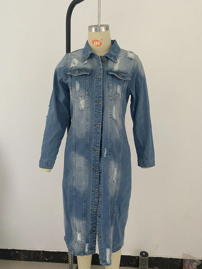 Edgecut Longline Denim Coat
