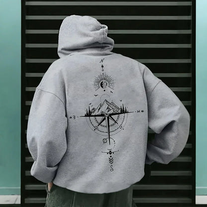 NØRTHBOUND//Compass Hoodie – Vintage Symbolic Streetwear for All Seasons