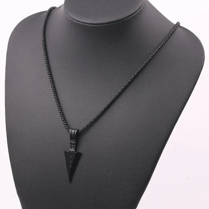 Shadow Arrow – Long Black Pendant Necklace