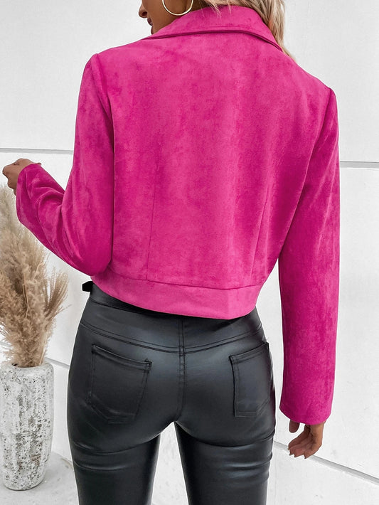 Women’s Jacket — Solid, Turn-Down Collar, Long Sleeve, Autumn/Winter