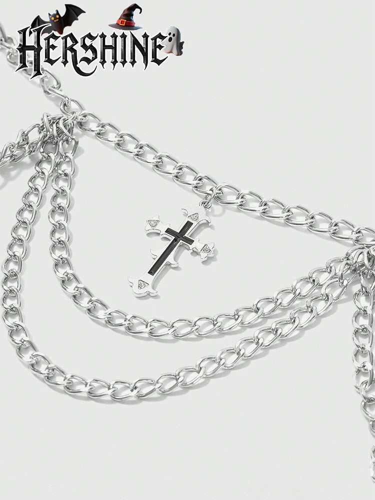 LUSTRA Tri-Layer Cross Waist Chain