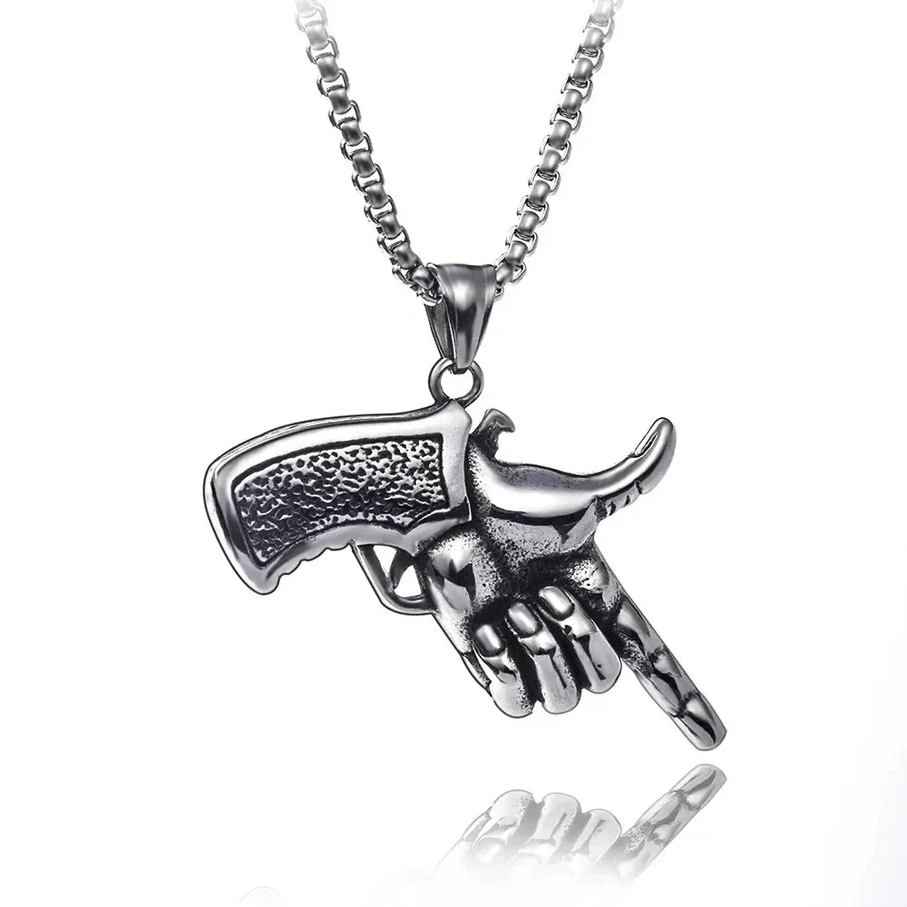 Grenade Flux – Double-Tone Punk Pendant Necklace