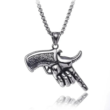 Grenade Flux – Double-Tone Punk Pendant Necklace
