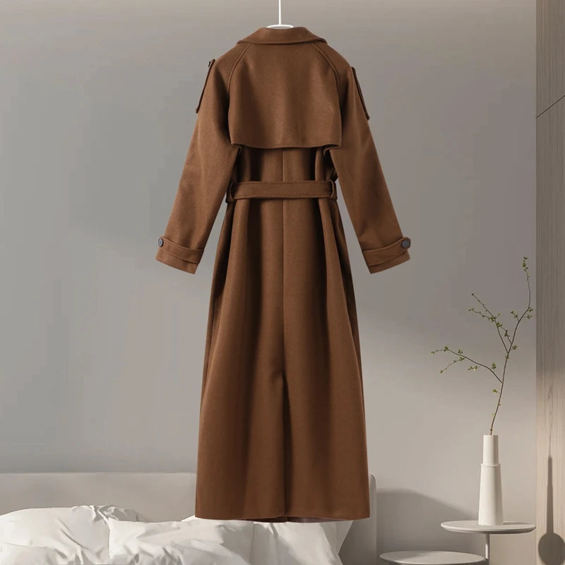 Midnight Trench Double-Breasted Coat