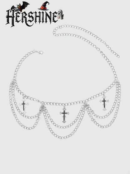 LUSTRA Tri-Layer Cross Waist Chain