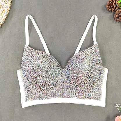 DiamondShine™ Y2K Sequin Push-Up Crop Top