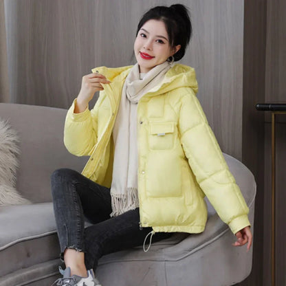 Neon Pulse Puffer Coat