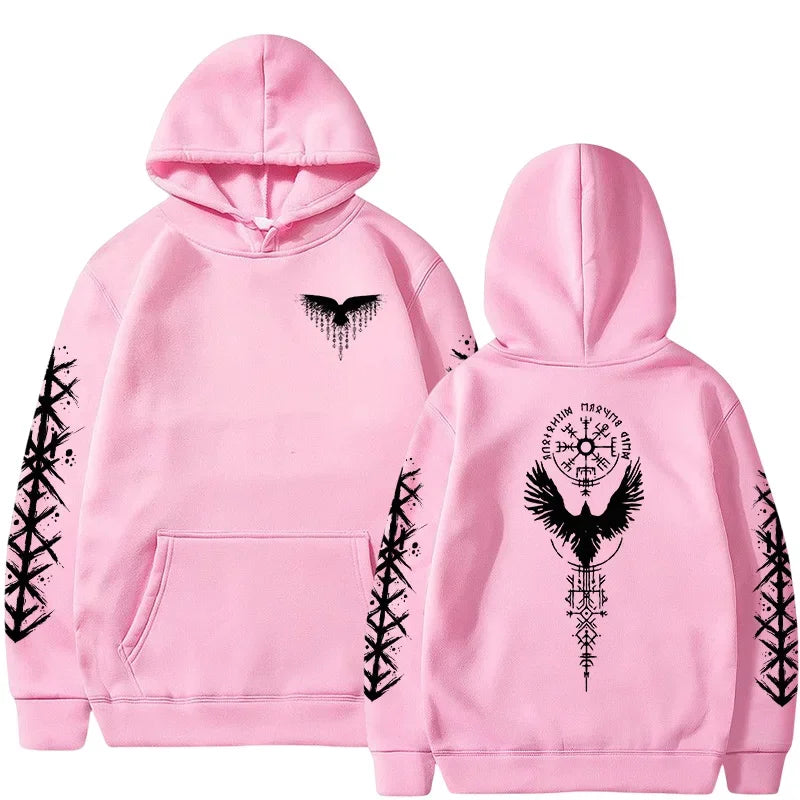 VÆRTEX//Y2K Viking Raven Hoodie – Urban Winter Streetwear