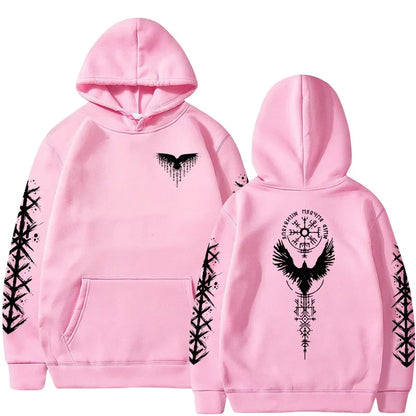 VÆRTEX//Y2K Viking Raven Hoodie – Urban Winter Streetwear