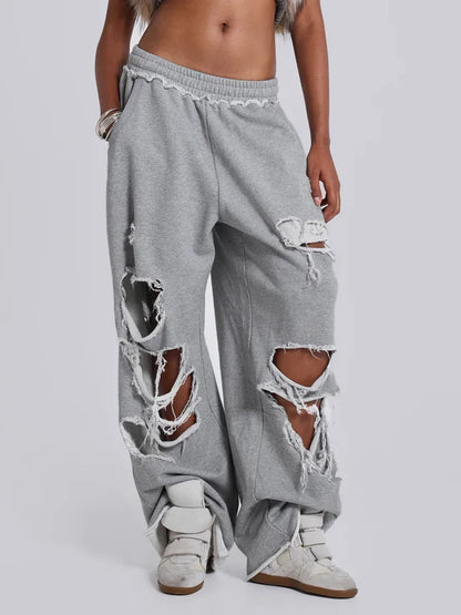 Driftcore Ripped Wide-Leg Sweatpants