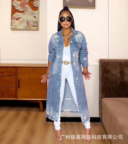 Edgecut Longline Denim Coat